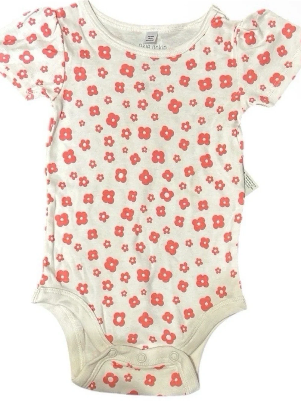 Okie Dokie Baby Girls Floral Onesie Bodysuit Coral Pink Ruffle Pants Outfit 12M